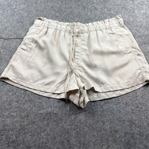LOFT Women Beige Lyocell Paperbag Waist Drawstring Shorts 561770 SP21 XXLP